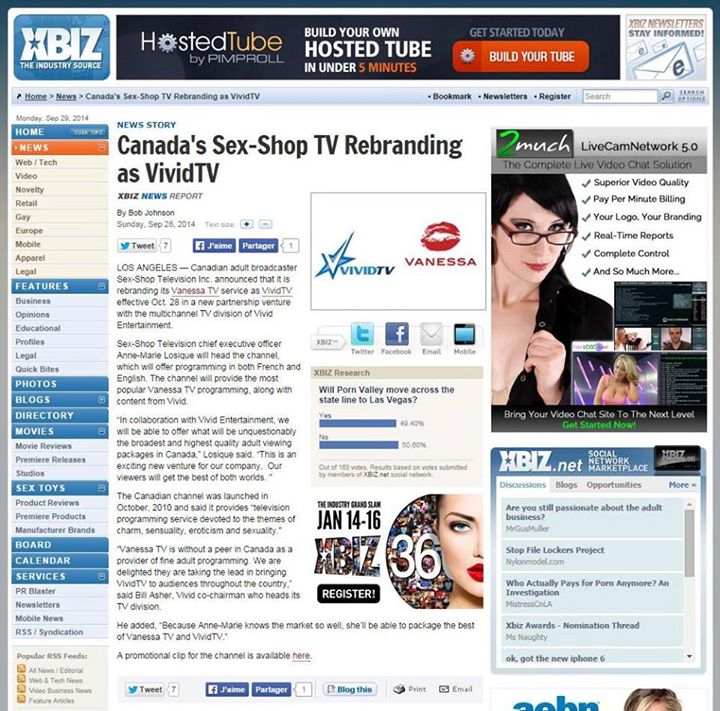Canada’s Sex-Shop TV Rebranding as VividTV @xbiz   #vivid